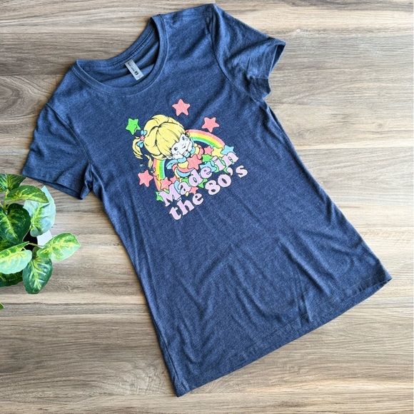 Vintage Style 'Made in the 80's' Rainbow Brite Heather Gray Graphic Tee Size M - Picture 1 of 6